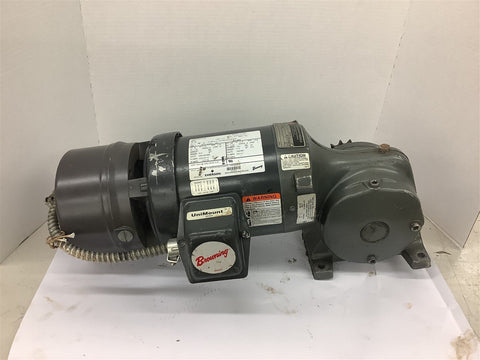 Emerson E183 3/4 HP Gear Brake motor 208-230/460 Volts 1800 Rpm 26.0:1 Ratio