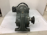 Emerson E183 3/4 HP Gear Brake motor 208-230/460 Volts 1800 Rpm 26.0:1 Ratio