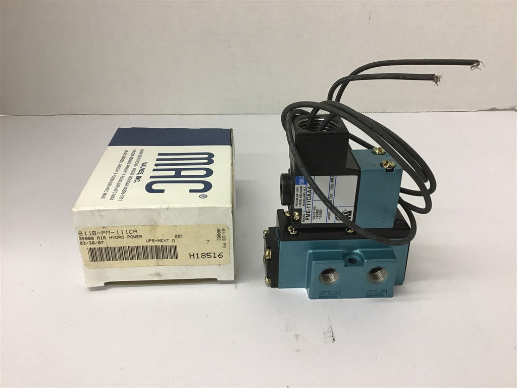 Mac 911B-PM-111CA Solenoid Valve 25-150 PSI 6.8 Watts 120 volts