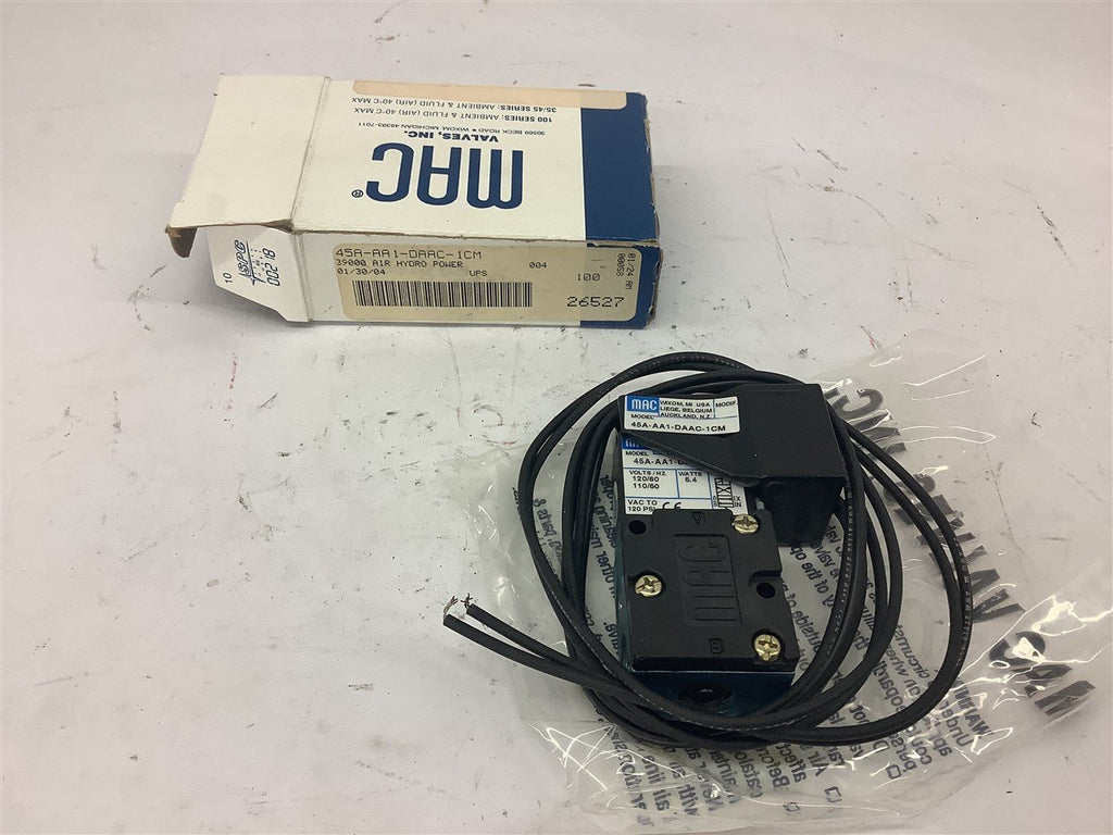 Mac 45A-AA1-DAAC-1CM Solenoid Valve 120 volts 5.4 Watts 120 PSI