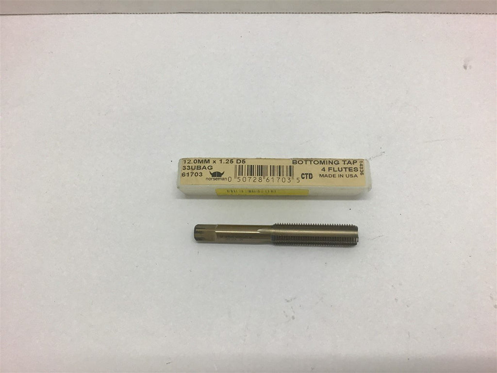Norseman 61703 33UBAG 12.0MM x 1.25 D Straight Flute Hand Tap