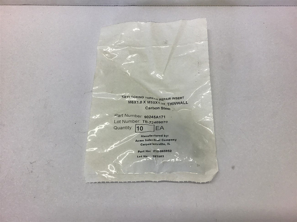 Keylocking Thread Repair Inserts 90245A171 --Lot of 10