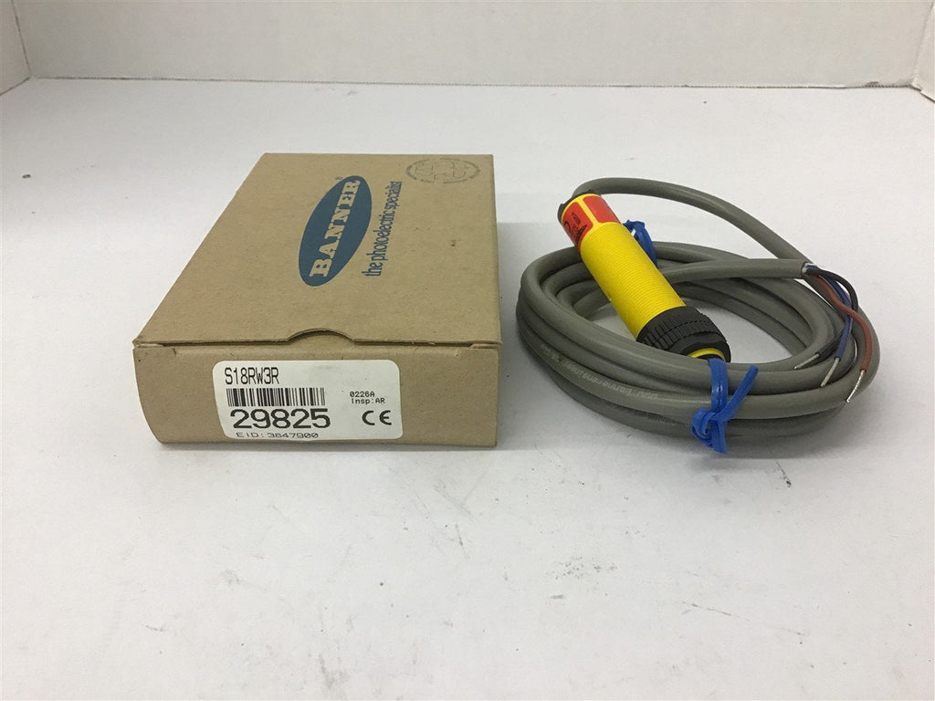 Banner S18RW3R Photoelectric Sensor 20-250 Vac 300 MA