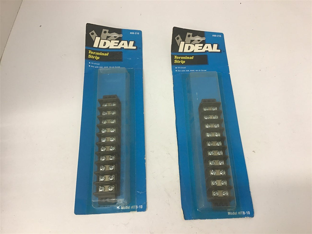 Ideal 89-210 Terminal Strip 30 Amp 600 Volts Lot Of 2