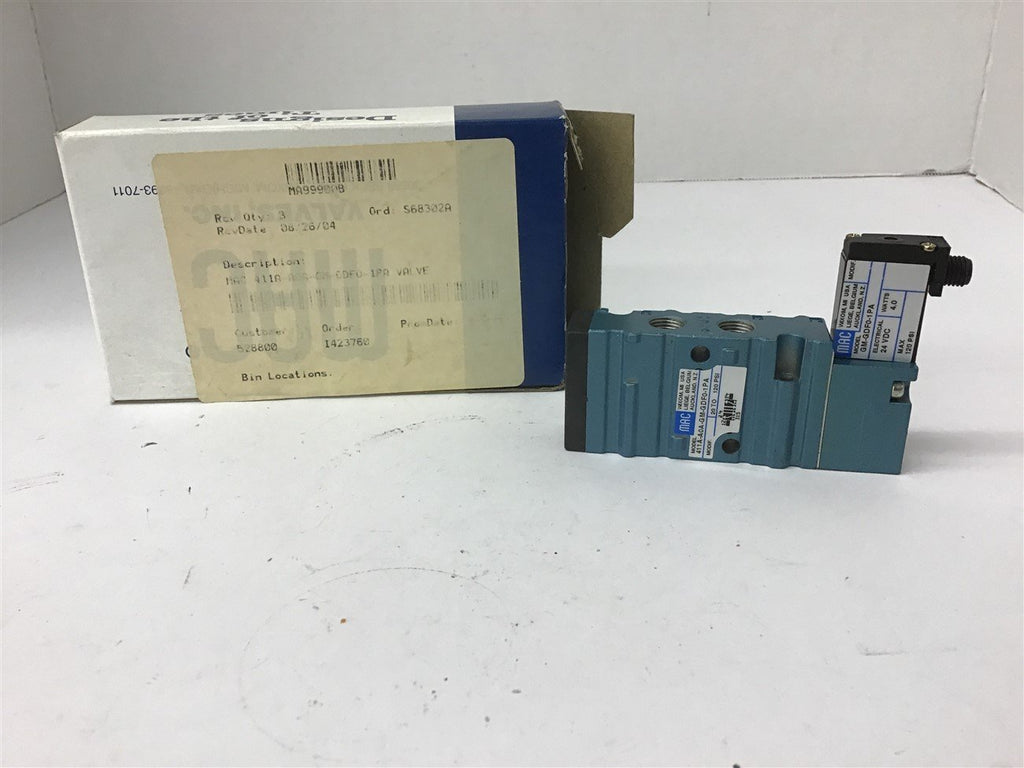 Mac 411A-AOA-GM-GDFO-1PA 120 PSI Solenoid Valve GM-GDFo-1PA 24 VDC