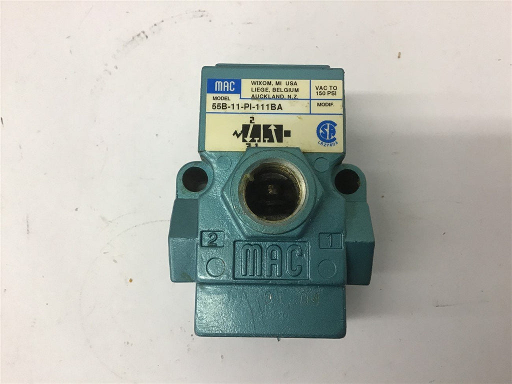 Mac 55B-11-PL-111BA Solenoid Valve 150 PSI