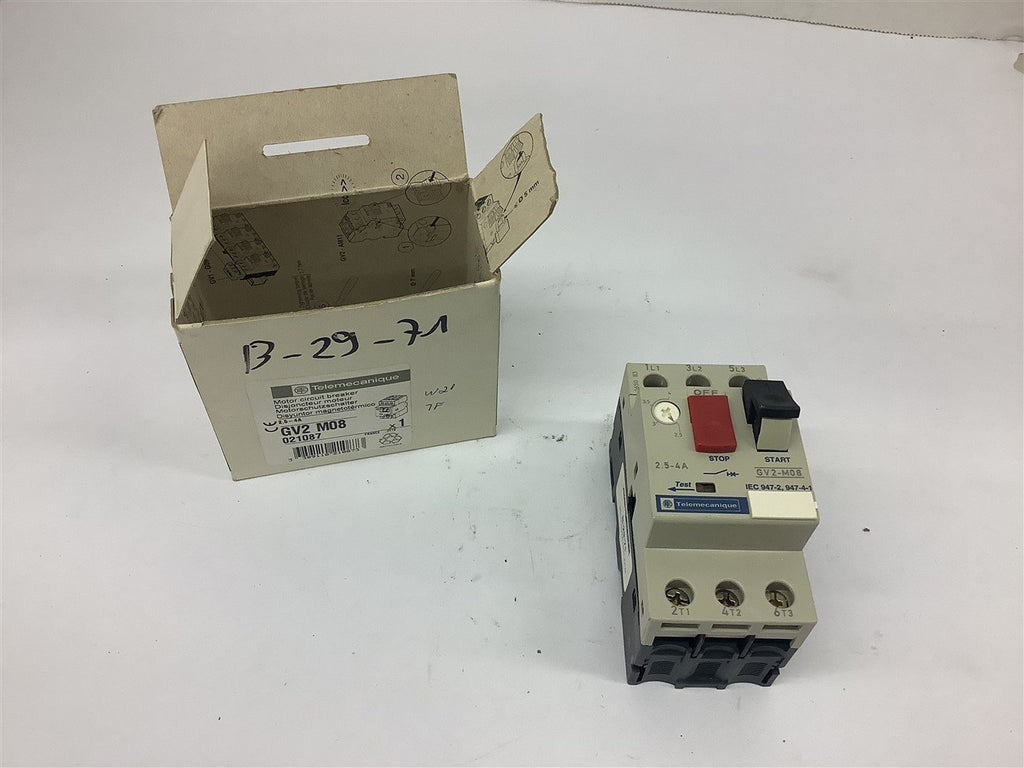 Telemecanique GV2 M08 Circuit Breaker 2.5-4 Amp