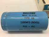 Mallory 200-016-207 1100 MFD 250 Vdc Capacitor