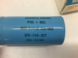 Mallory 200-016-207 1100 MFD 250 Vdc Capacitor