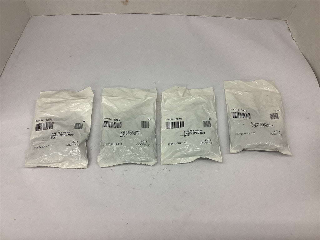 25 Qty. Black Slide in Spec. Nut 3278 5/16 -18 x .655W x.999L Lot of 4