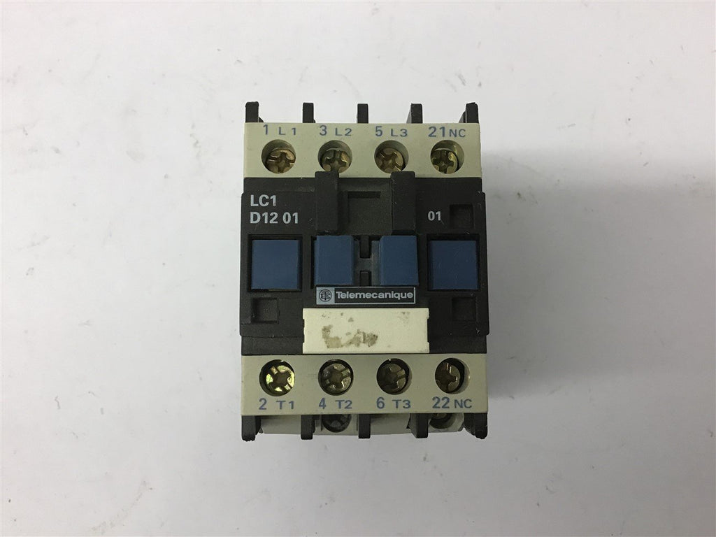 Telemecanique LC1 D1201 Contactor 480 volt @ 7.5 HP 24 Volt Coil