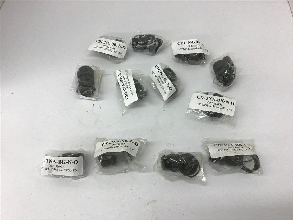 CD13NA-BK-N-O 1/2" NPT Connector Fittings Lot Of 12