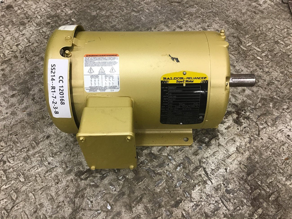 Baldor EM3554T 1 1/2 HP AC Motor 230/460 Volts 1800 Rpm 4P 145T Frame