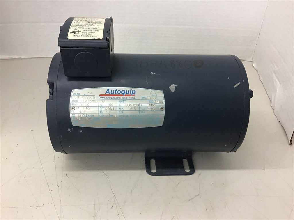 Leeson 092227.00 1 1/2 HP 208-230/460 Volts 3600 Rpm 2P 42Y Frame AC Motor