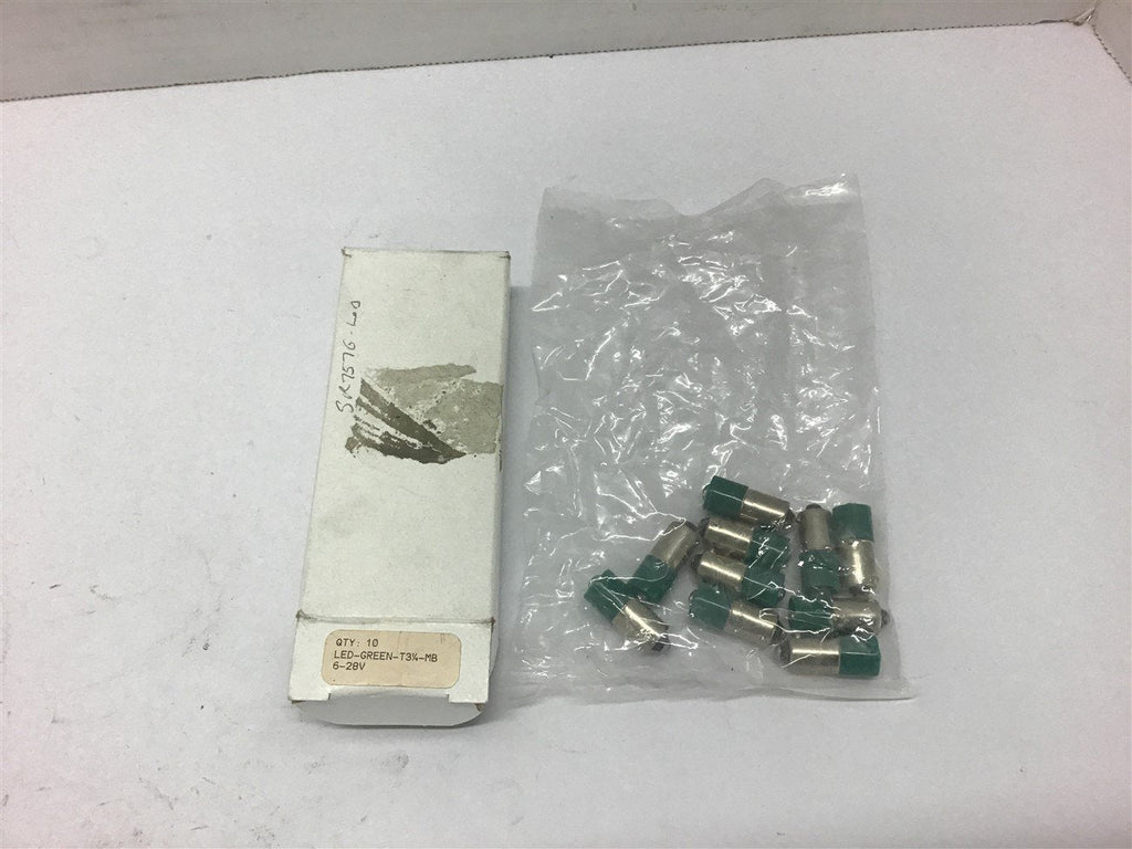 LED Green Miniature Bulb Lamp T3-1/4 MB-6-28V --Lot of 10