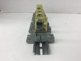 Idec RH1B-U 120 Volt Relay Mounted on Din Rail 1 Lot of 6