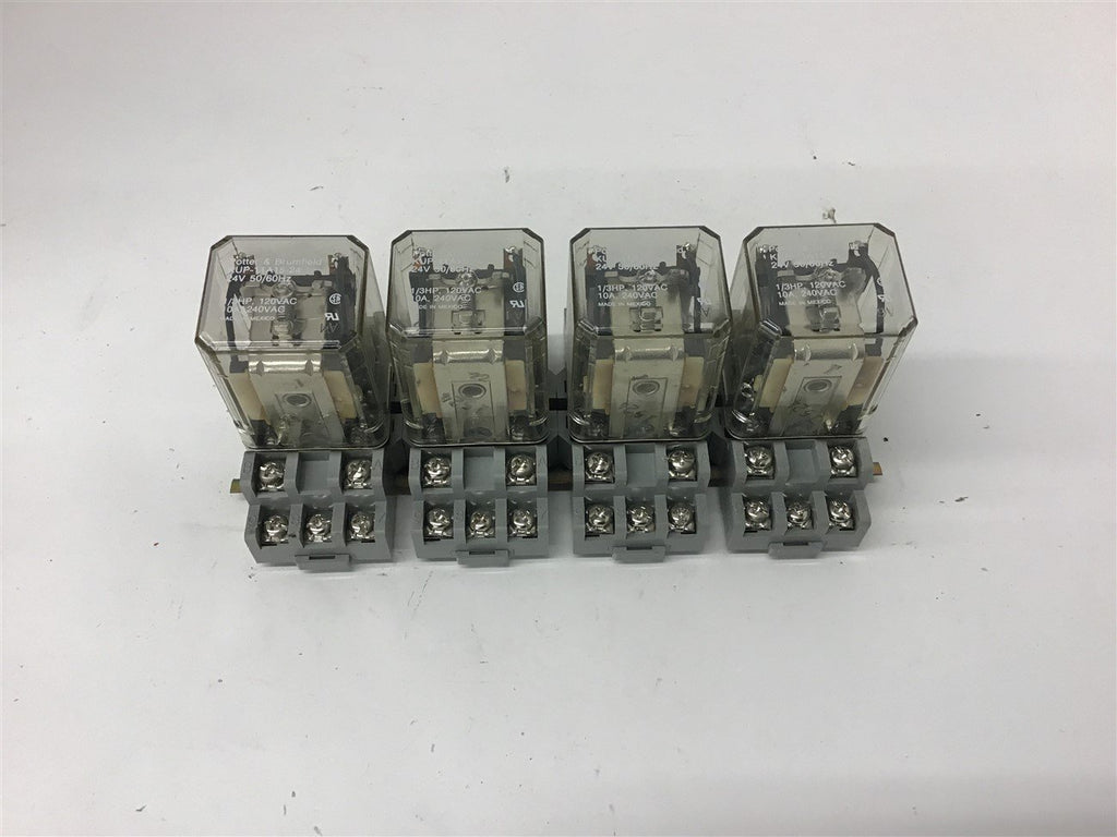 Potter & Brumfield KUP-11A15-24 24V Relay With Base Lot of 4