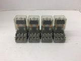 Potter & Brumfield KUP-11A15-24 24V Relay With Base Lot of 4