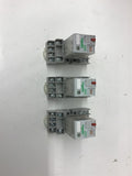 Schneider Electric 782XDX2M4L 120 Vac Relay with Base 1 Lot of 3