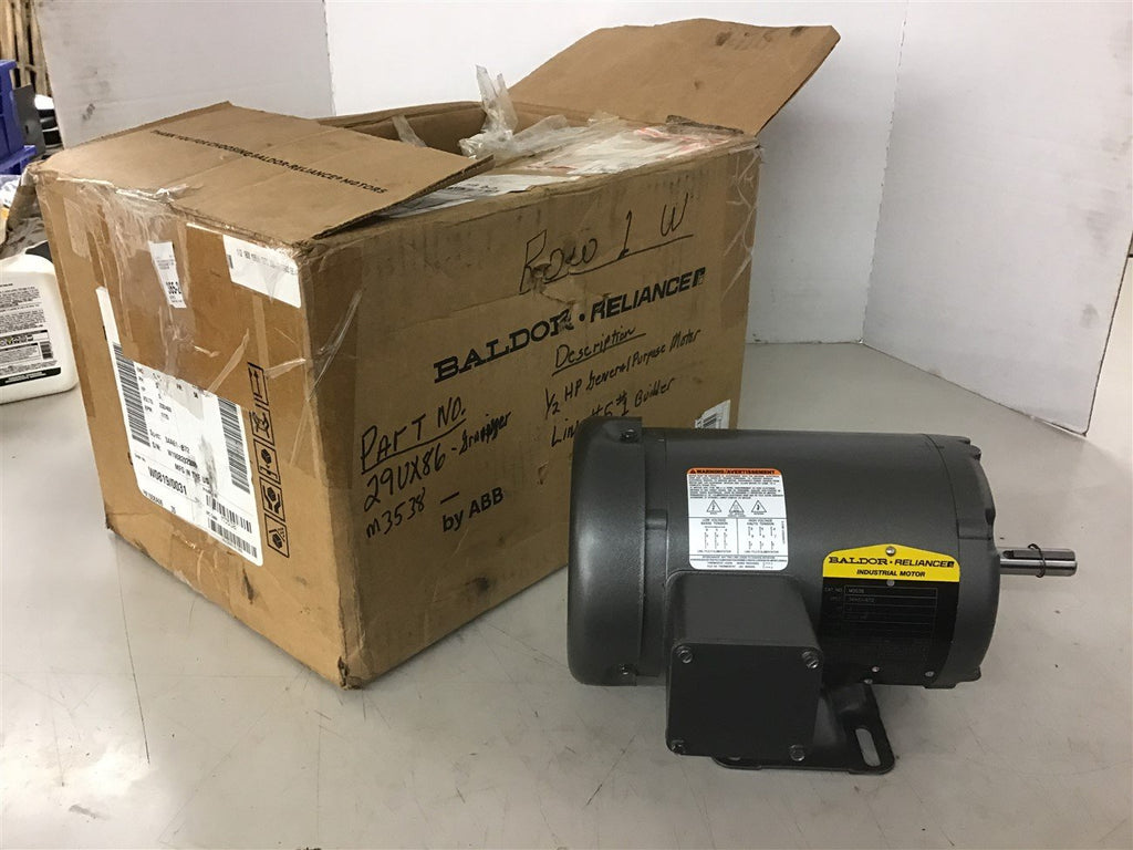 Baldor M3538 1/2 HP AC Motor 230/460 Volt 1800 Rpm 4P 56 Frame