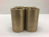 Brass Bushing 1-1/2" Bore, 2" OD, 3-1/4" Length Lot of 4