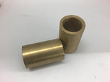 Brass Bushing 1-1/2" Bore, 2" OD, 3-1/4" Length Lot of 4