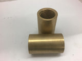 Brass Bushing 1-1/2" Bore, 2" OD, 3-1/4" Length Lot of 4