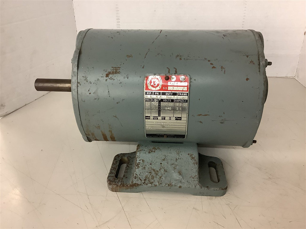 Leland Faraday 1 1/2 HP AC Motor 208-220/440 volt 1800 Rpm 4p W66 Frame