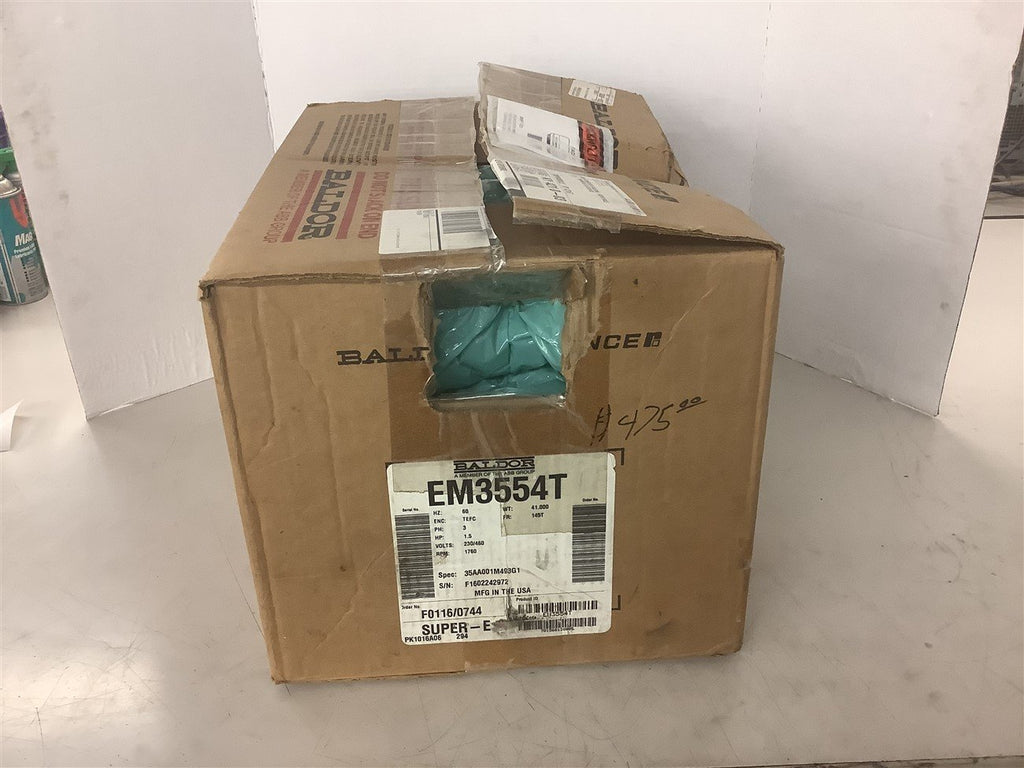 Baldor EM3554T 1 1/2 Hp AC Motor 230/460 volt 1800 Rpm 4P 145T Frame