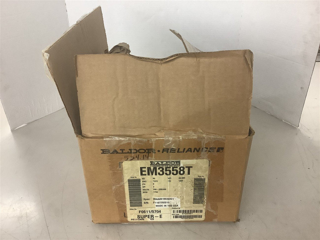 Baldor EM3558T 2 Hp AC Motor 208-230/460 V 1800 Rpm 4P 145T Frame