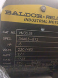 Baldor VM3538 1/2 HP AC Motor 230/460 V 1800 Rpm 4P 56C Frame