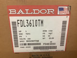 Baldor FDL3610TM 3 HP AC Motor 230 Volt 1800 Rpm 4P single Phase 184T Frame