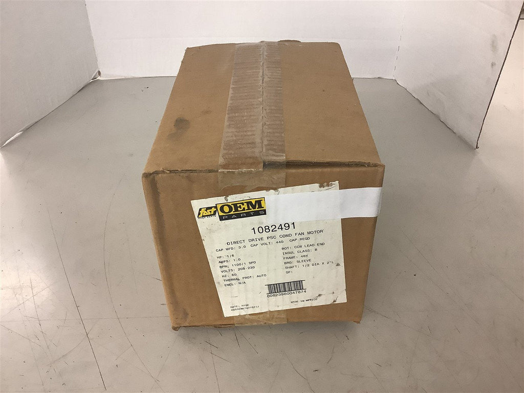 1082491 1/6 HP AC Motor 1100 Rpm 1 Speed 208-230 Volt 48Y Frame
