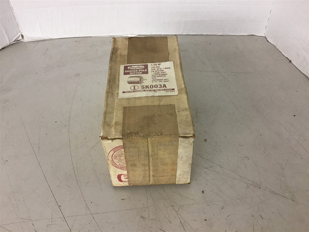 Dayton 5K003A 1/20 HP AC Motor 230 v 1550 Rpm Single Phase