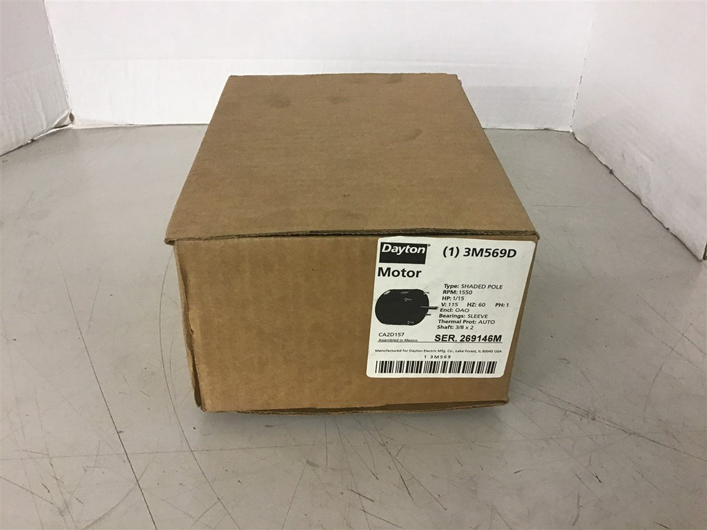 Dayton 3M569D 1/15 HP AC Motor 115 Volt 1550 Rpm Single Phase