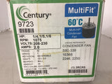 Century 9723 1/4 1/5 1/6 HP AC Motor 208-230 V 1075 Rpm 42 Frame