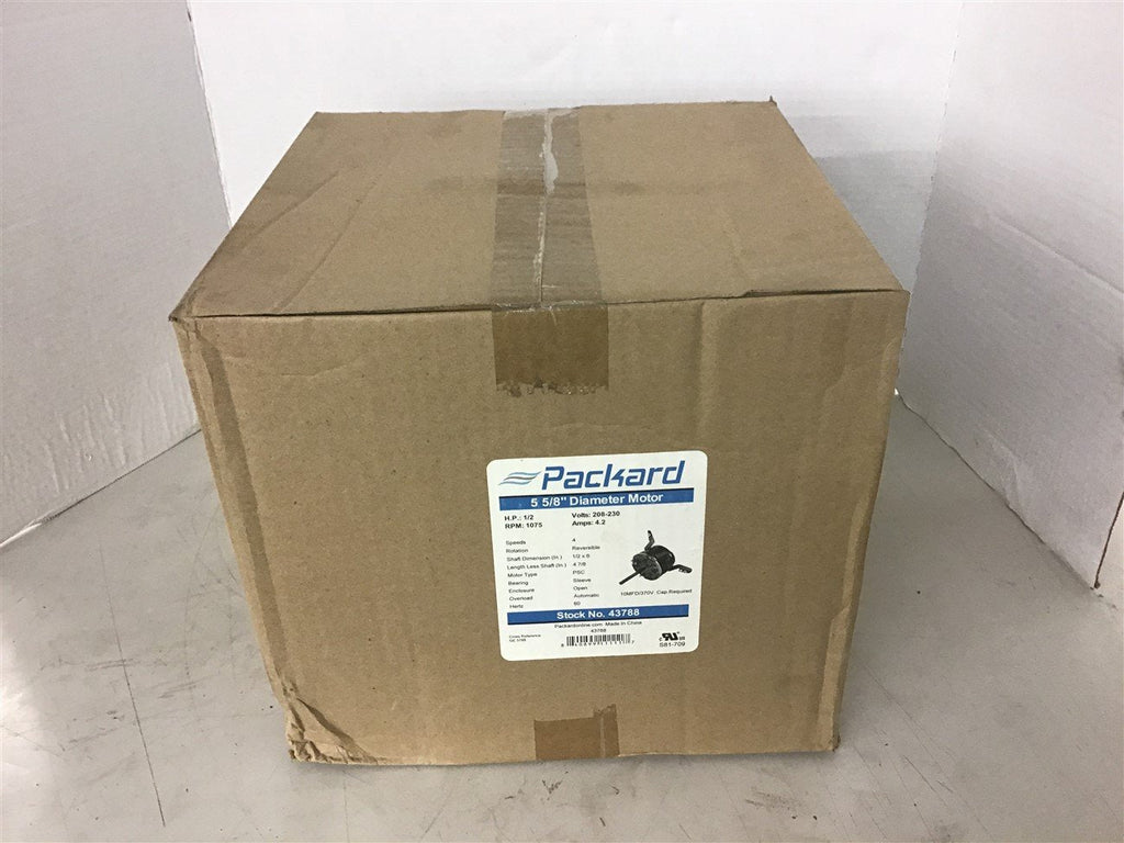 Packard 43788 1/2 HP Blower Motor 105 Rpm 208-230 Volts