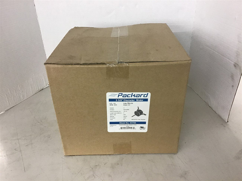 Packard 43784 1/4 HP Blower Motor 208-230 Volts 1075 Rpm