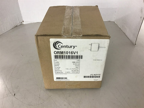 Century ORM1016V1 1/6 AC Motor 208-230 Volts 1075 Rpm 48Y Frame