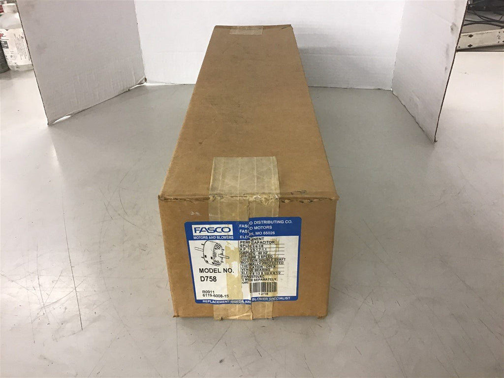 Fasco D758 1/3 1/4 1/6 HP Blower Motor 1075 Rpm Single Phase