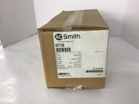 AO Smith 9718 1/4 HP AC Motor 208-230 volt 1625 Rpm 3 Speed 42Y Frame