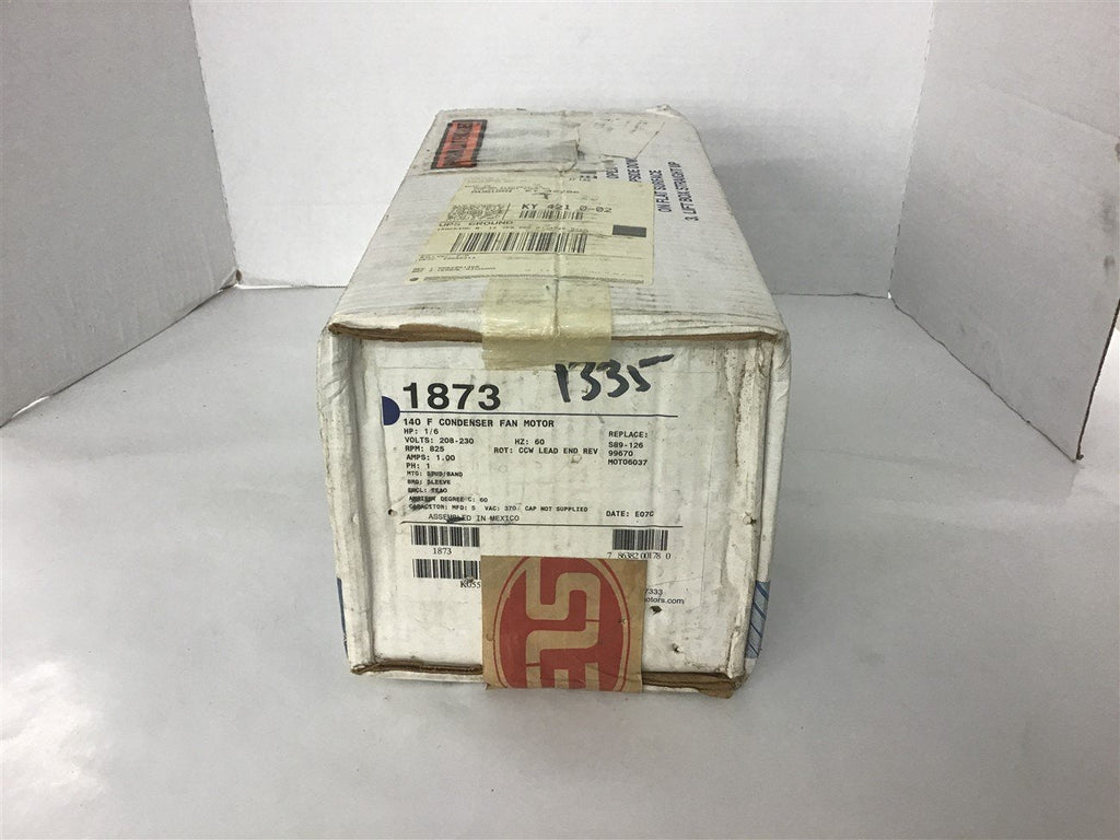 Emerson 1873 1/6 HP Fan Motor 208-230 volt 825 Rpm Single Phase