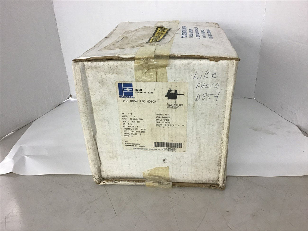 Emerson K55HXSPN-3228 1/3 Hp AC Motor 208-230 Volt single Phase