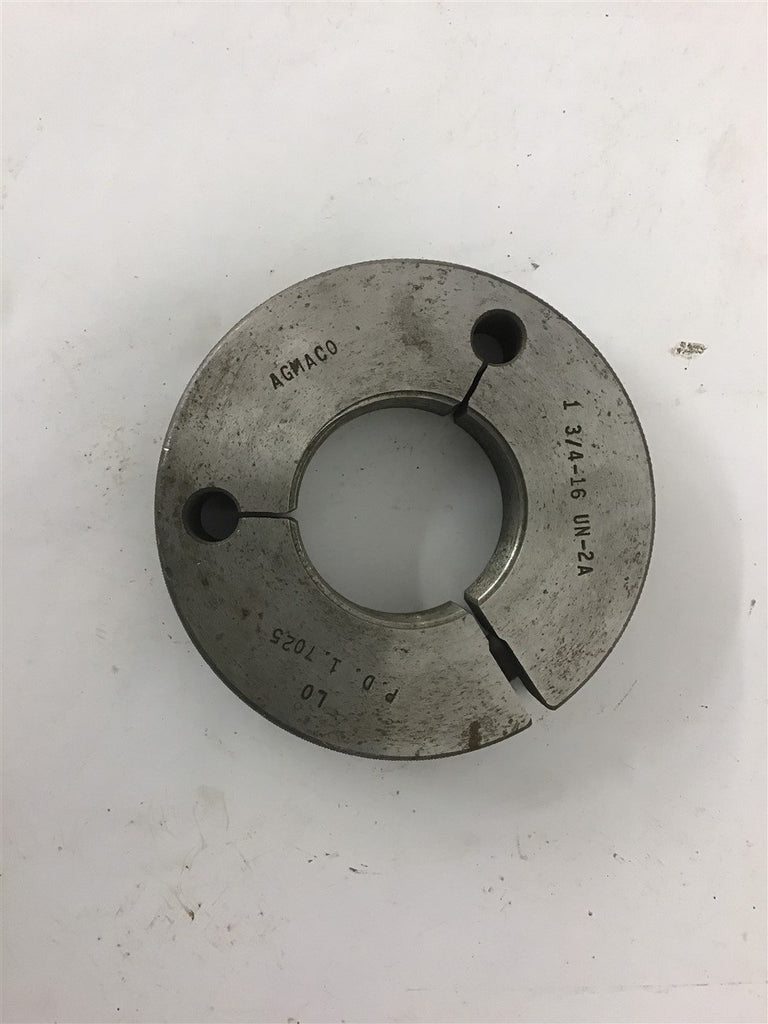 AGMACO 1 3/4-16 UN-2A Threaded Ring Gage LO P.D. 1.7025