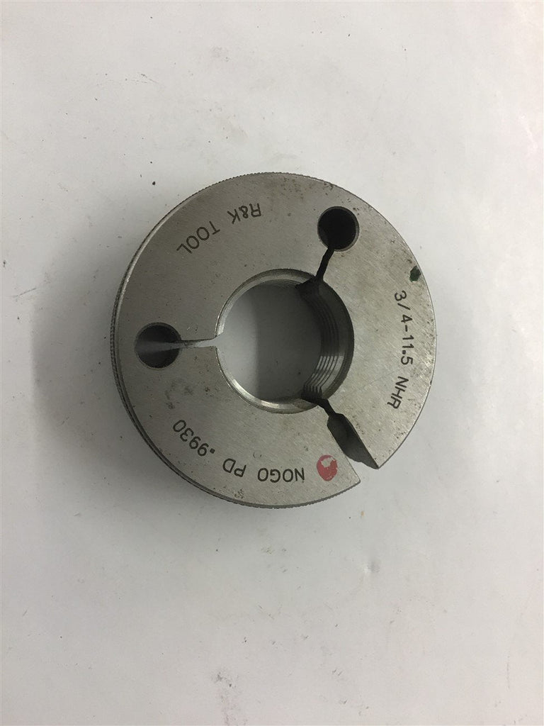 R&K Tool 3/4-11.5 NHR Threaded Ring Gage NOGO PD 9930