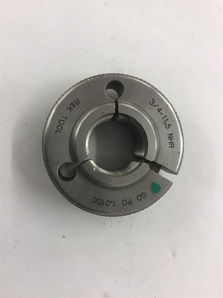 R&K Tool 3/4-11.5 NHR Threaded Ring Gage GO PD 1.0100
