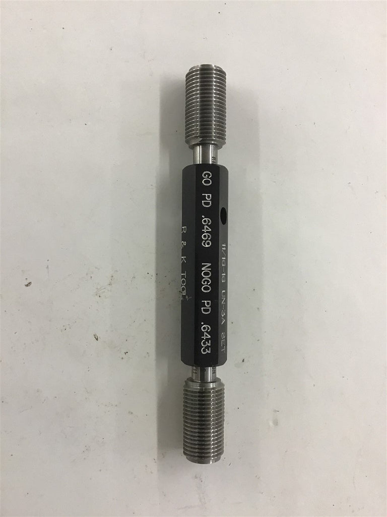 R&K Tool 11/16-16 UN-3A Threaded Gage GO PD .6469 NOGO PD .6433