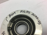 1" Wide Flat Belt Pulley w/ R16RS Bearing 1" Bore