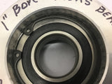 1" Wide Flat Belt Pulley w/ R16RS Bearing 1" Bore