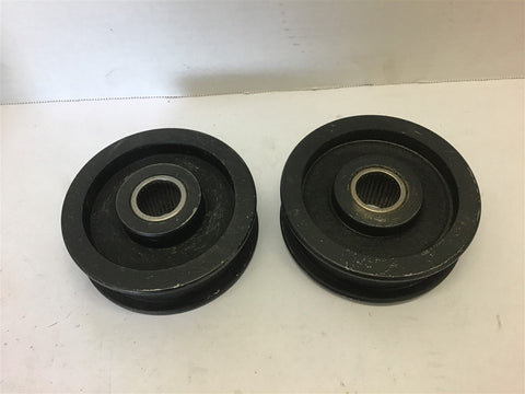 Flat Belt Pulley 4 1/2" OD 2 1/2" Belt Width Lot of 2
